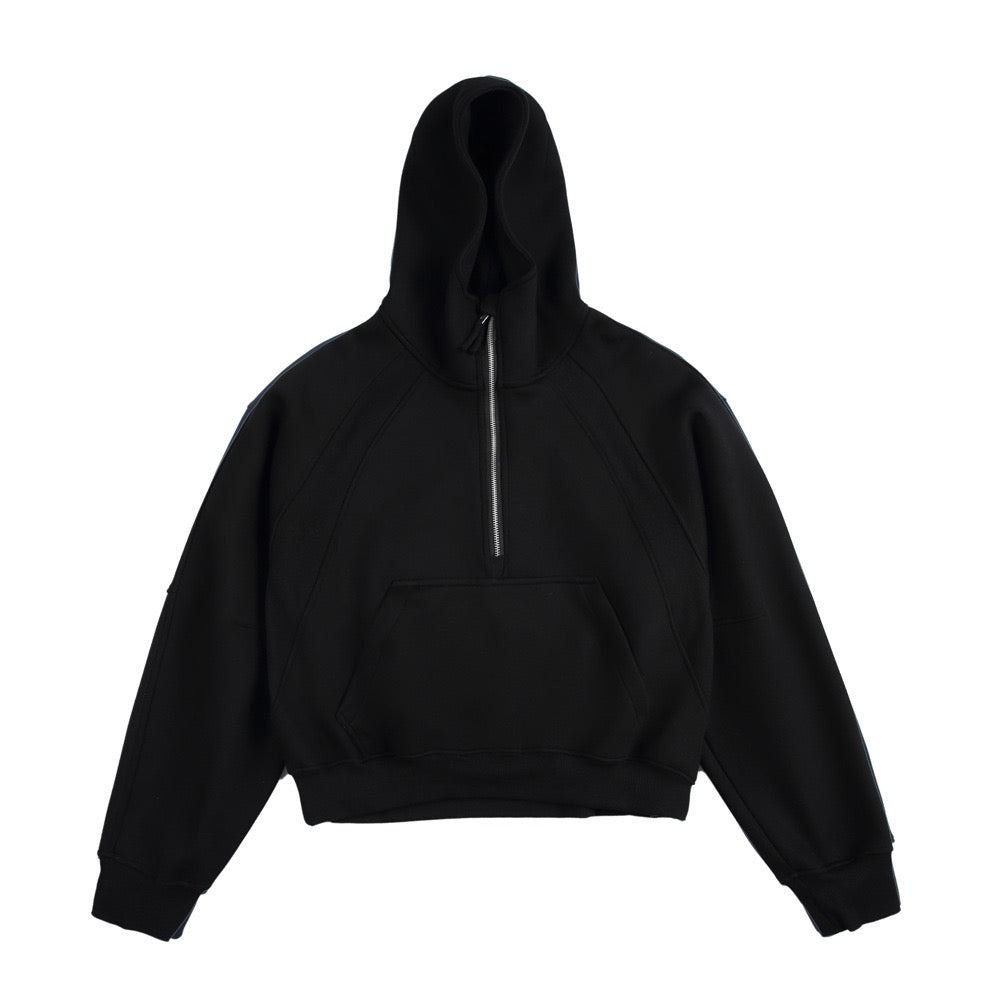 500g Heavyweight Clean-Fit Cropped Half-Zip Hoodie