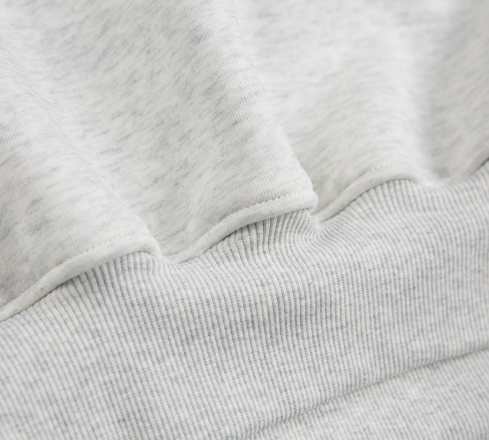 500g Heavyweight Clean-Fit Cropped Half-Zip Hoodie