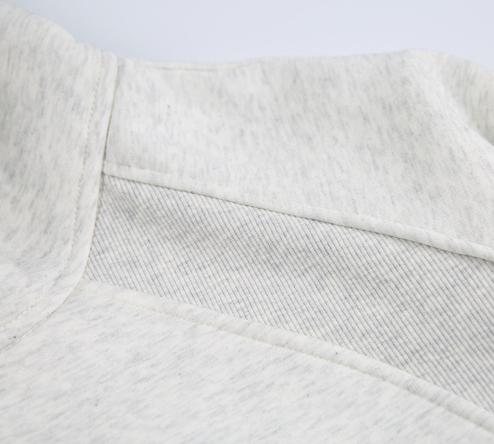 500g Heavyweight Clean-Fit Cropped Half-Zip Hoodie