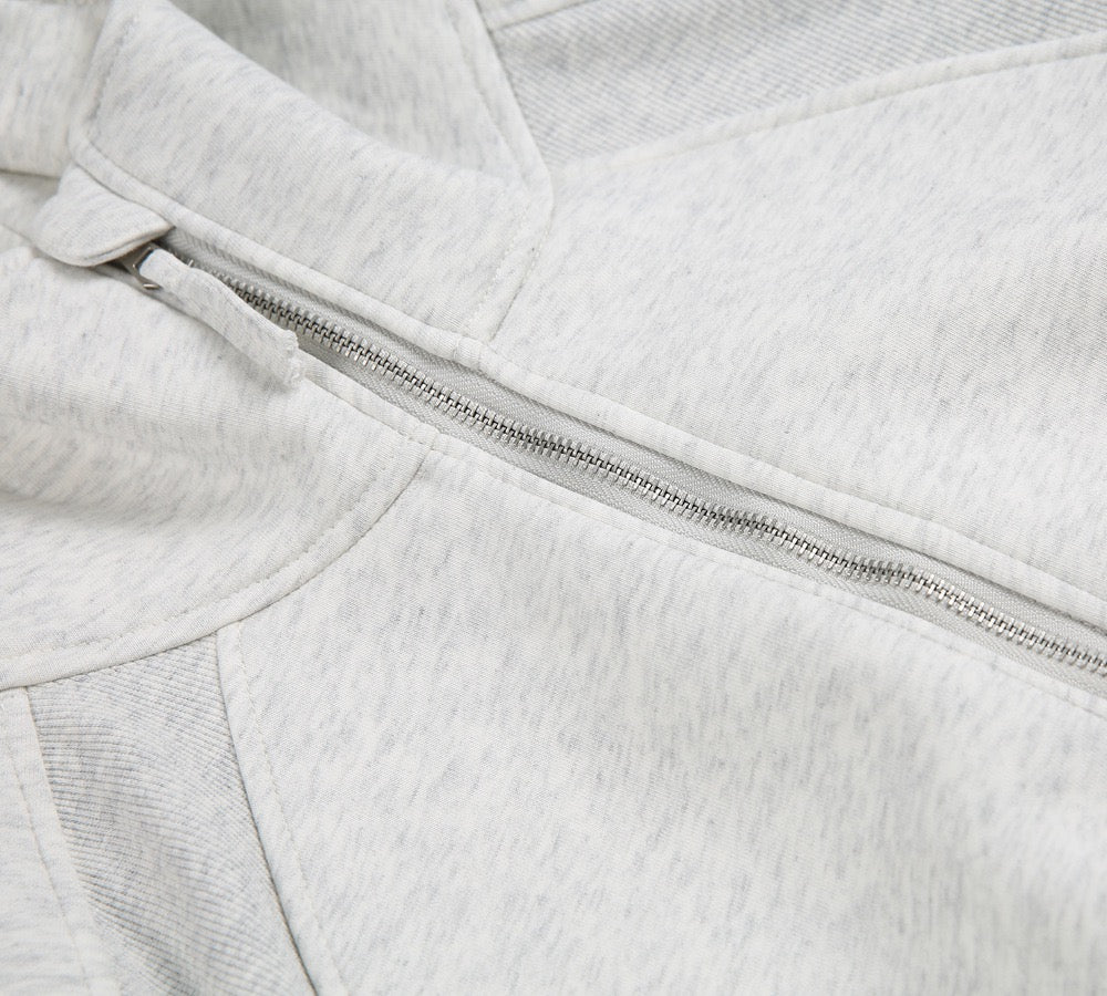 500g Heavyweight Clean-Fit Cropped Half-Zip Hoodie