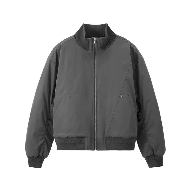 Stand Collar Flight Jacket | Cleanfit Deconstructed Cut Stand Collar Padded Jacket