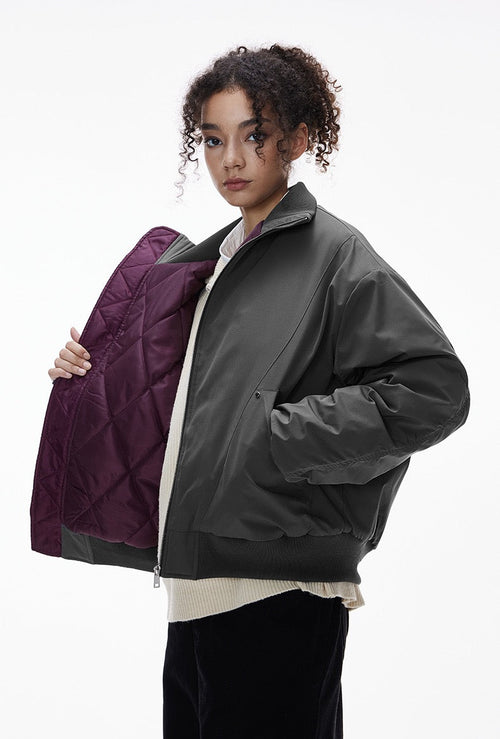 Stand Collar Flight Jacket | Cleanfit Deconstructed Cut Stand Collar Padded Jacket