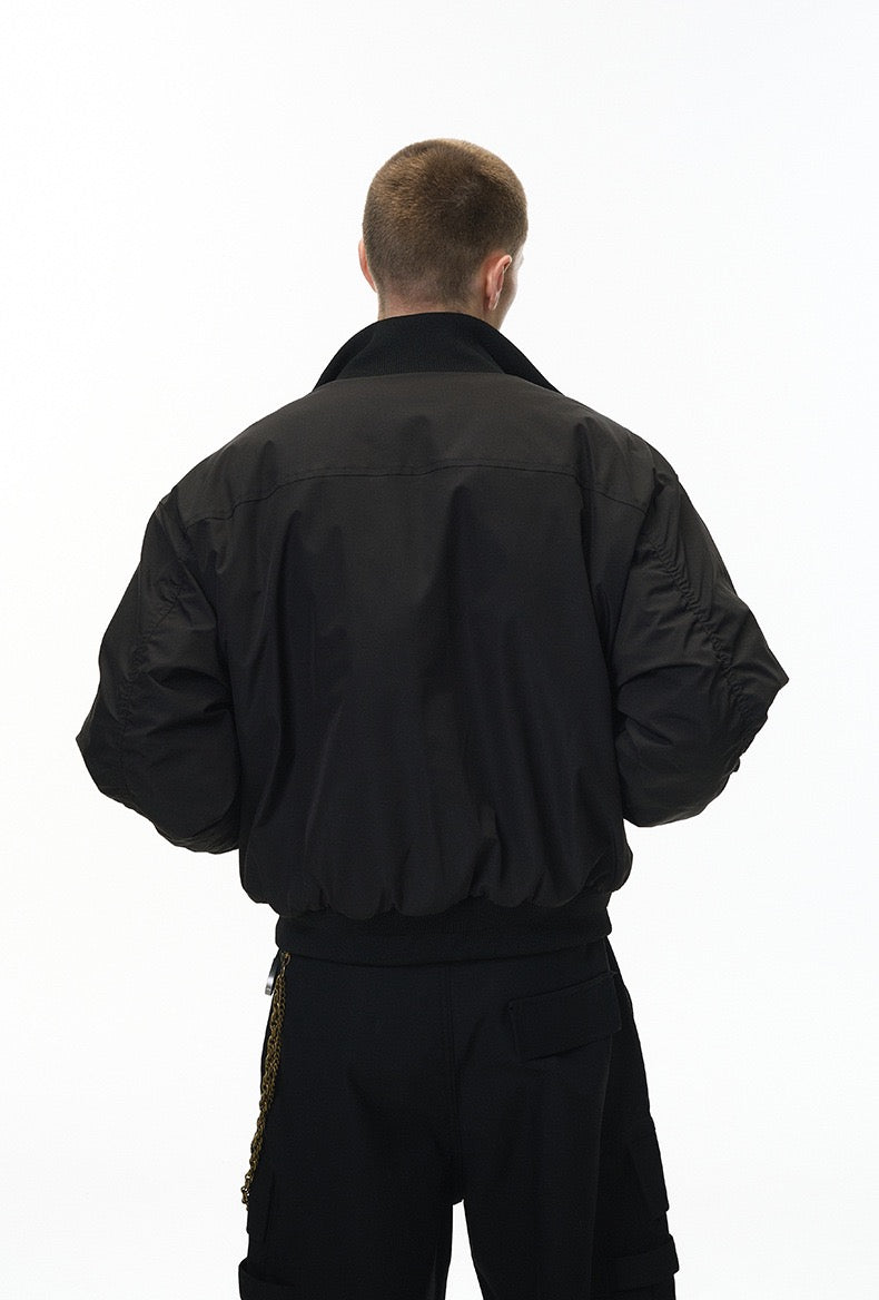 Stand Collar Flight Jacket | Cleanfit Deconstructed Cut Stand Collar Padded Jacket