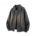 DYED FAUX LEATHER HARRINGTON JACKET